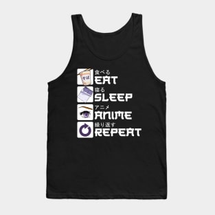 Eat Sleep Anime Repeat Manga Japanese Anime Stuff Tank Top